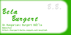 bela burgert business card